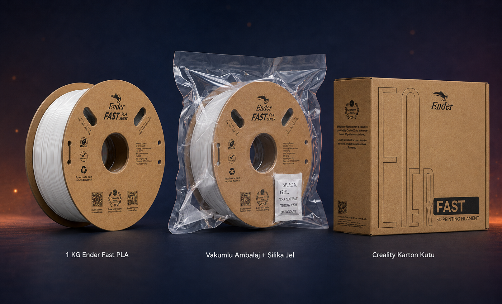 Creality Ender Fast PLA filament kutu i&ccedil;eriği