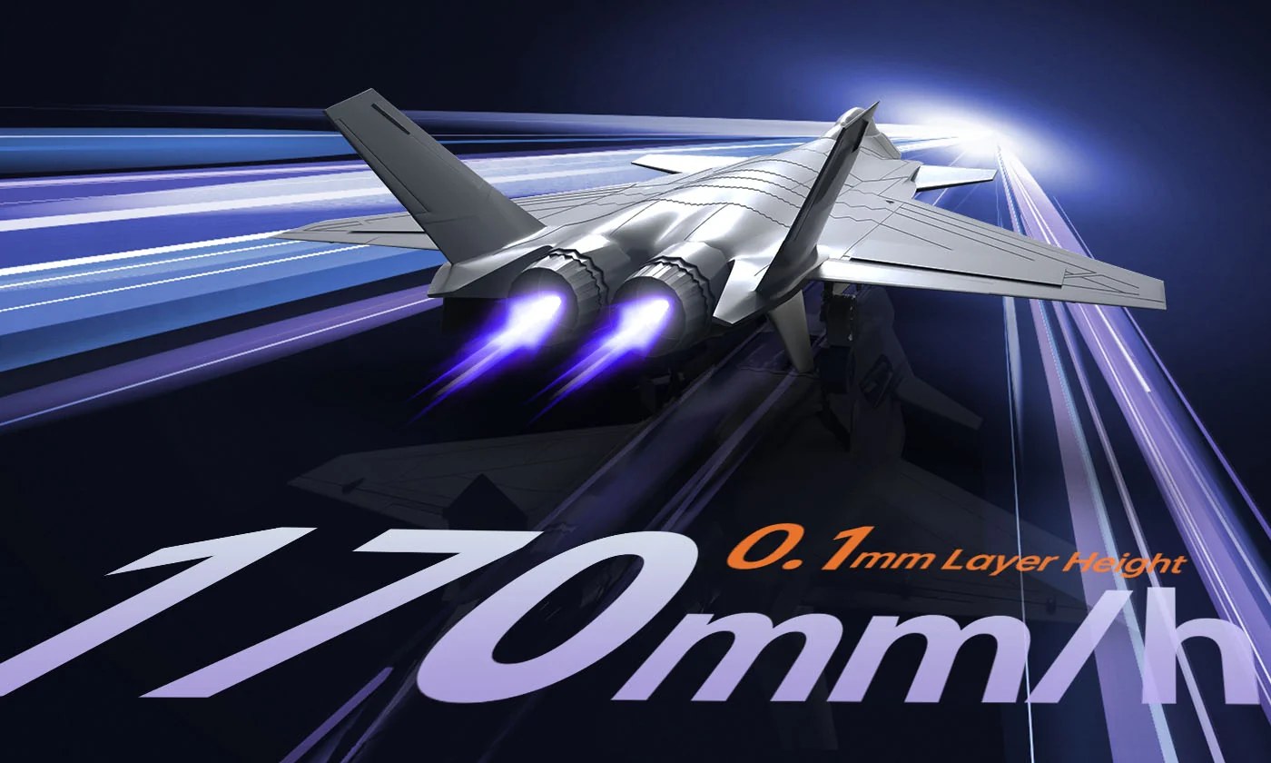 0,1 mm katman yüksekliğinde 170 mm/sa