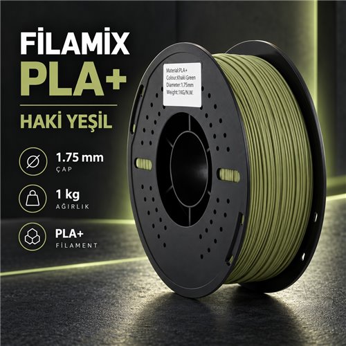Filamix PLA+ Haki Yeşil 1.75 mm 1 kg makara