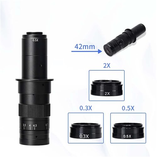 Hayear Çok Yönlü 0.3X 0.5X 2X Barlow Lens Seti CMount Endüstriyel Mik